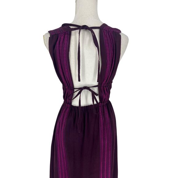 Lemlem Lelisa V-Neck Dress in Jordanos Burgundy - Picture 13 of 14